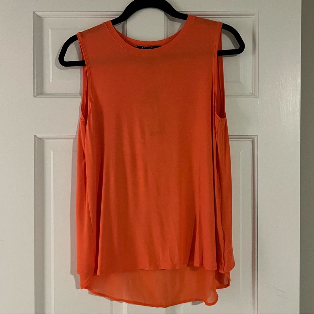 NWT Kenneth Cole “The Audrey Top” Hot Coral Tank - Size Petite Medium PM